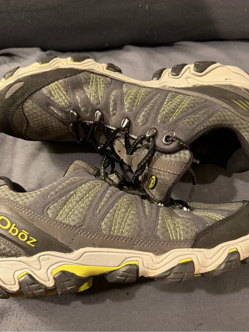 Oboz Men's Gray and Yellow Waterproof Trail Boots